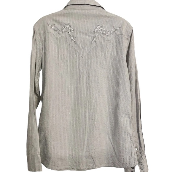 Panhandle Slim size Large 100% cotton pearl snap embellished Western rodeo shirt - Picture 7 of 12